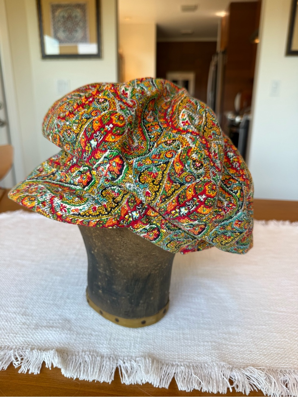 Patterned Paisley cotton flat cap - Multicolor